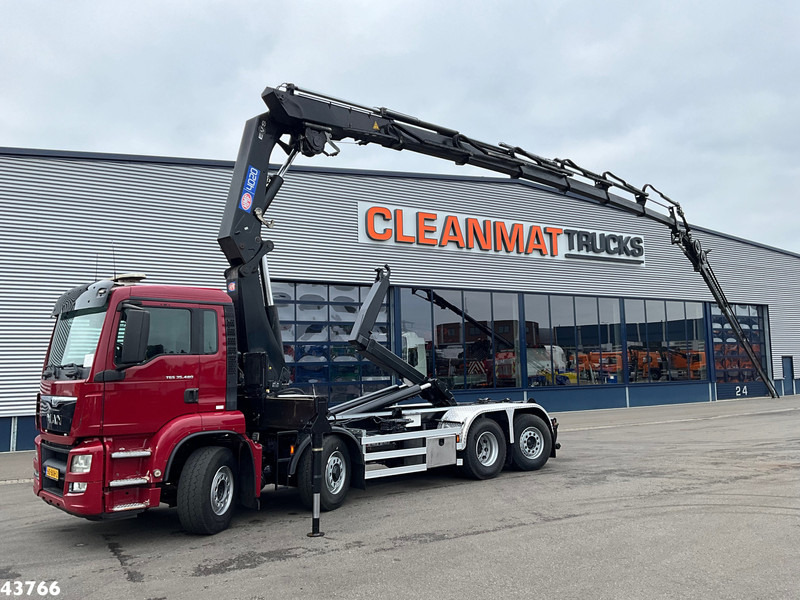 MAN TGS 35.480 8x4H Euro 6 HMF 40 Tonmeter laadkraan + Fly-Jib - Hook lift, Truk derek: gambar 1 MAN TGS 35.480 8x4H Euro 6 HMF 40 Tonmeter laadkraan + Fly-Jib - Hook lift, Truk derek: gambar 1