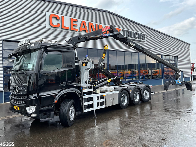 Mercedes-Benz Arocs 3540 8x4 Euro 6 HMF 19 Tonmeter Z-kraan Just 118.906 Km! - Hook lift, Truk derek: gambar 1 Mercedes-Benz Arocs 3540 8x4 Euro 6 HMF 19 Tonmeter Z-kraan Just 118.906 Km! - Hook lift, Truk derek: gambar 1