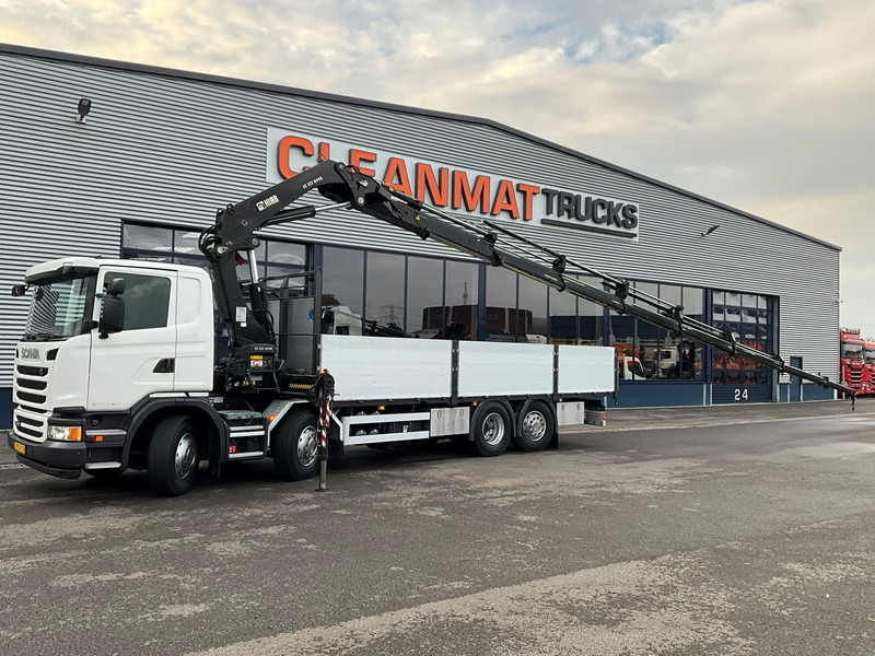 Scania G 450 8x2 Euro 6 Hiab 32 Tonmeter laadkraan Just 114.221 km! - Truk derek: gambar 1 Scania G 450 8x2 Euro 6 Hiab 32 Tonmeter laadkraan Just 114.221 km! - Truk derek: gambar 1