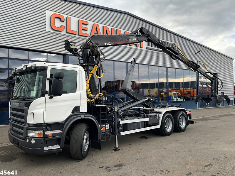 Scania P 380 Terex 14 Tonmeter laadkraan - Hook lift, Truk derek: gambar 1 Scania P 380 Terex 14 Tonmeter laadkraan - Hook lift, Truk derek: gambar 1