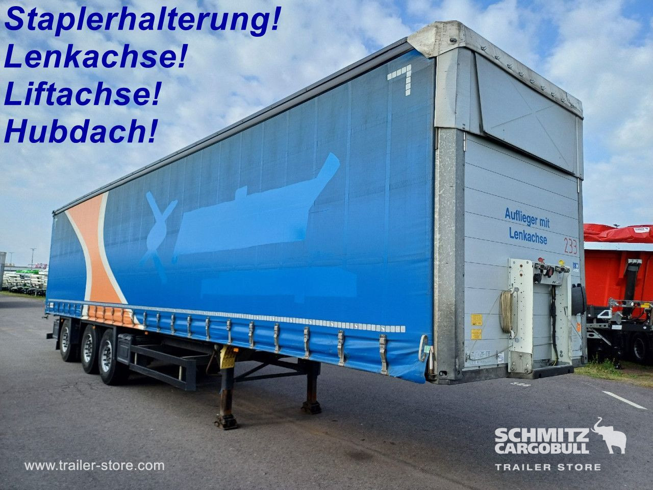 SCHMITZ Auflieger Curtainsider Standard Forklift holder - Semi-trailer dengan terpal samping: gambar 1 SCHMITZ Auflieger Curtainsider Standard Forklift holder - Semi-trailer dengan terpal samping: gambar 1