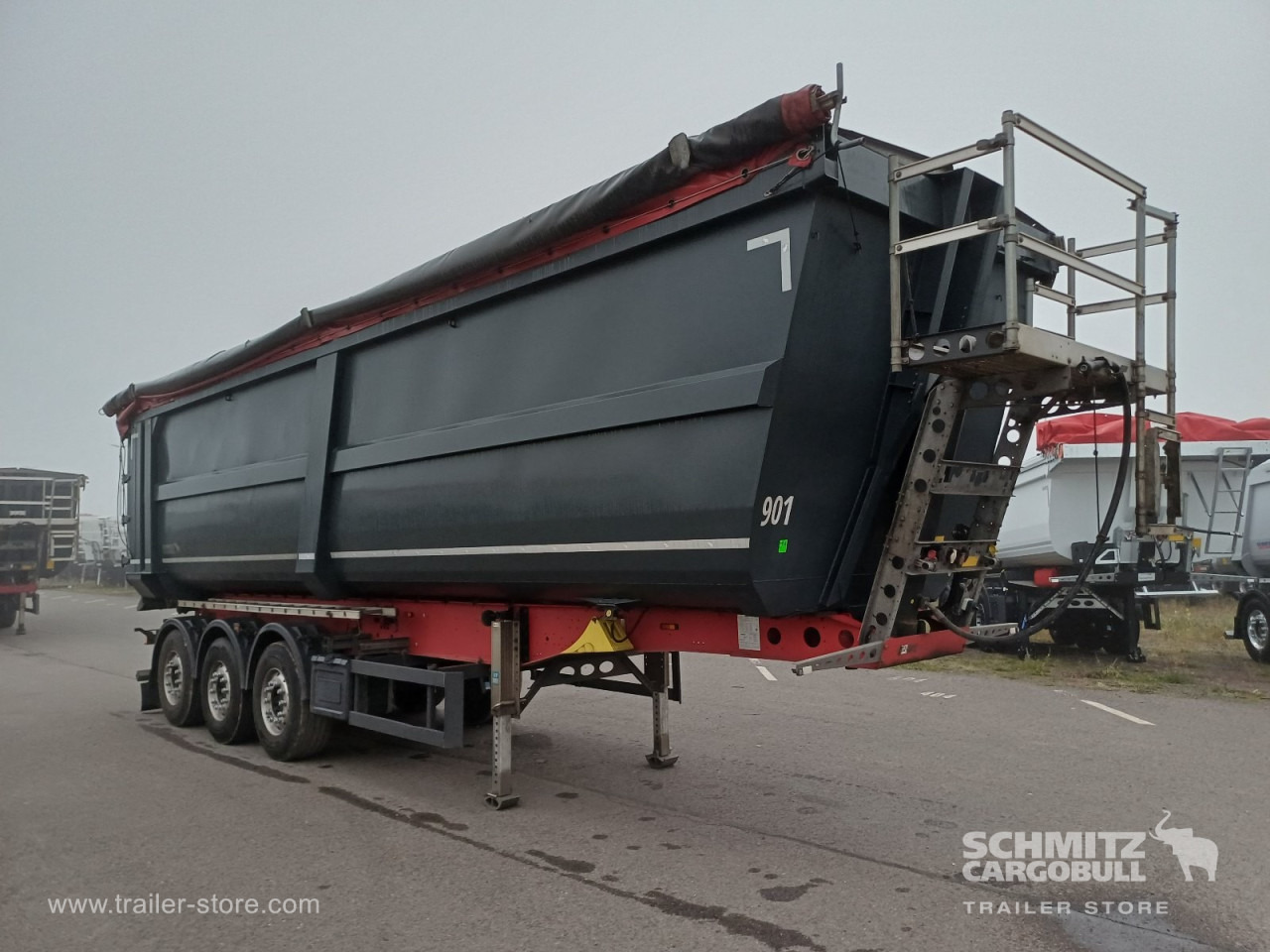 SCHMITZ Auflieger Kipper Stahlrundmulde 51m³ - Semi-trailer jungkit: gambar 1 SCHMITZ Auflieger Kipper Stahlrundmulde 51m³ - Semi-trailer jungkit: gambar 1