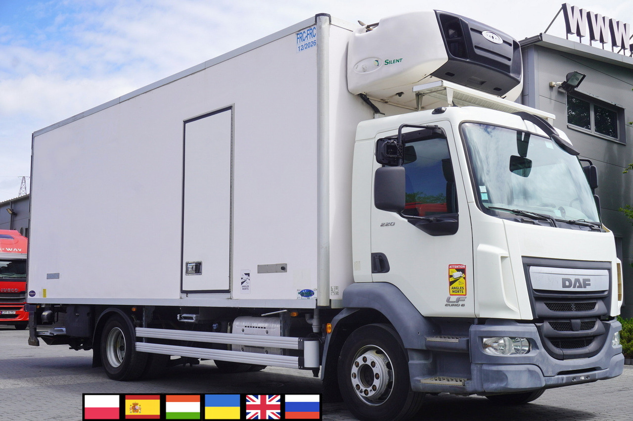 DAF LF 220 / Refrigerator 16 EPAL Multitemp / Carrier Supra 1150 MT / Palfinger 1500 kg - Truk berpendingin: gambar 1 DAF LF 220 / Refrigerator 16 EPAL Multitemp / Carrier Supra 1150 MT / Palfinger 1500 kg - Truk berpendingin: gambar 1