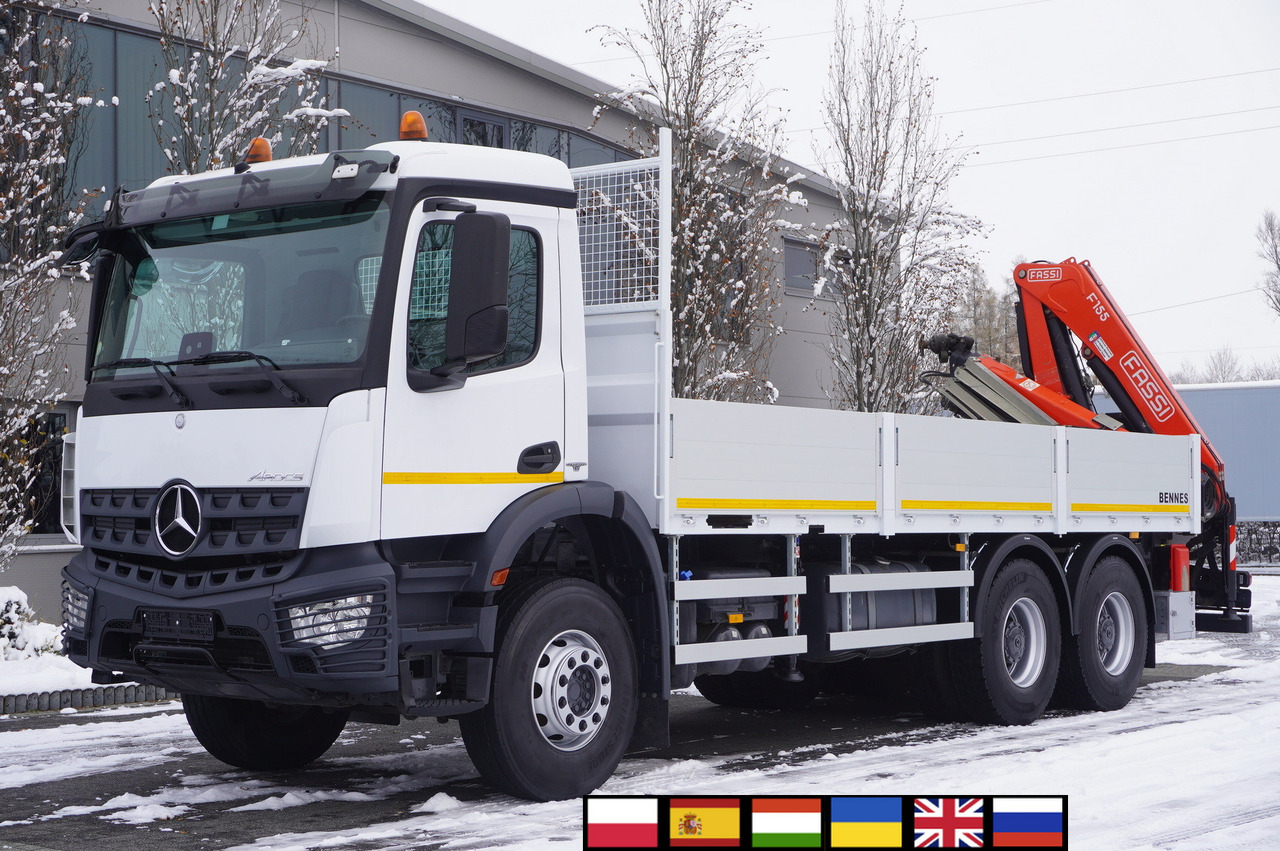 MERCEDES-BENZ Arocs 2633 flatbed truck / Crane FASSI F155A.0.23 / REMOTE CONTROL / 230,000 km - Truk derek: gambar 1 MERCEDES-BENZ Arocs 2633 flatbed truck / Crane FASSI F155A.0.23 / REMOTE CONTROL / 230,000 km - Truk derek: gambar 1