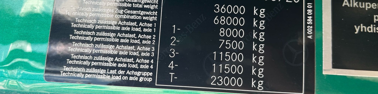 Mercedes-Benz Arocs 3563 8 × 4 / 630 HP / steered axle / Logging superstructure - Truk sasis: gambar 2 Mercedes-Benz Arocs 3563 8 × 4 / 630 HP / steered axle / Logging superstructure - Truk sasis: gambar 2