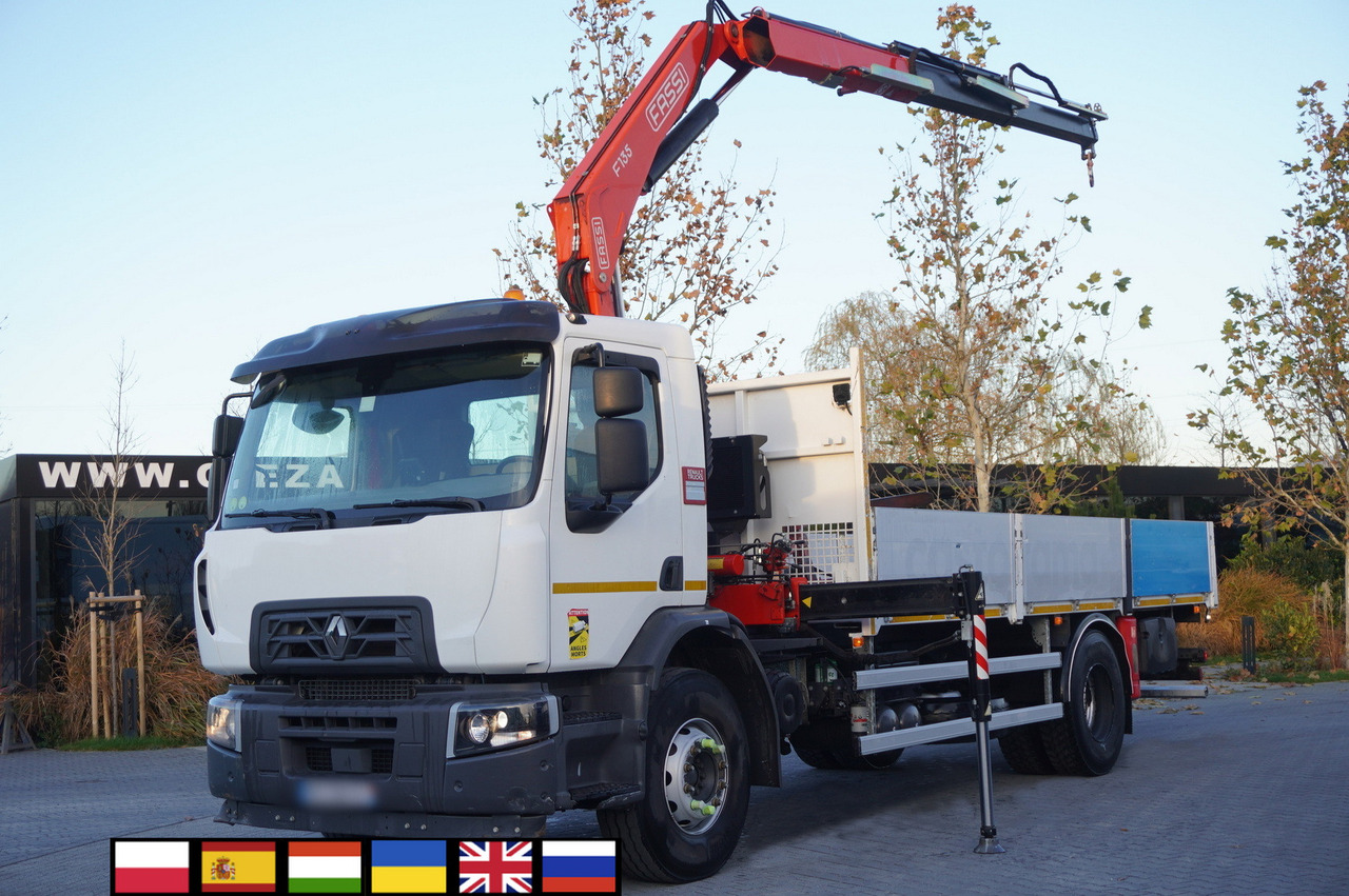 RENAULT C280 DTI 8 / FASSI crane 5.6 T / range 8 m / Flatbed 15 EPAL - Truk derek: gambar 1 RENAULT C280 DTI 8 / FASSI crane 5.6 T / range 8 m / Flatbed 15 EPAL - Truk derek: gambar 1