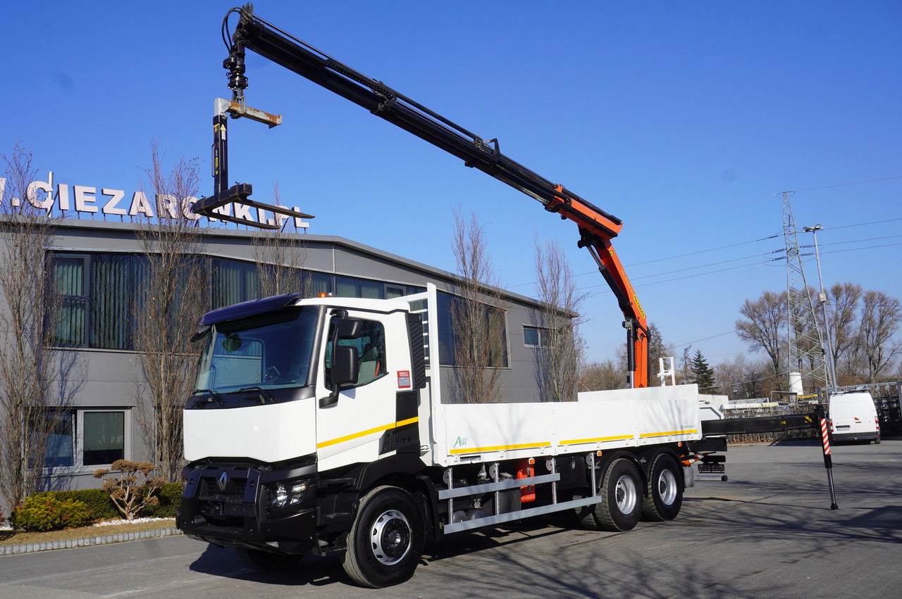 RENAULT C380 / 6x4 / HDS Palfinger PK 18002-EH 6000 kg - Truk flatbed, Truk derek: gambar 1 RENAULT C380 / 6x4 / HDS Palfinger PK 18002-EH 6000 kg - Truk flatbed, Truk derek: gambar 1