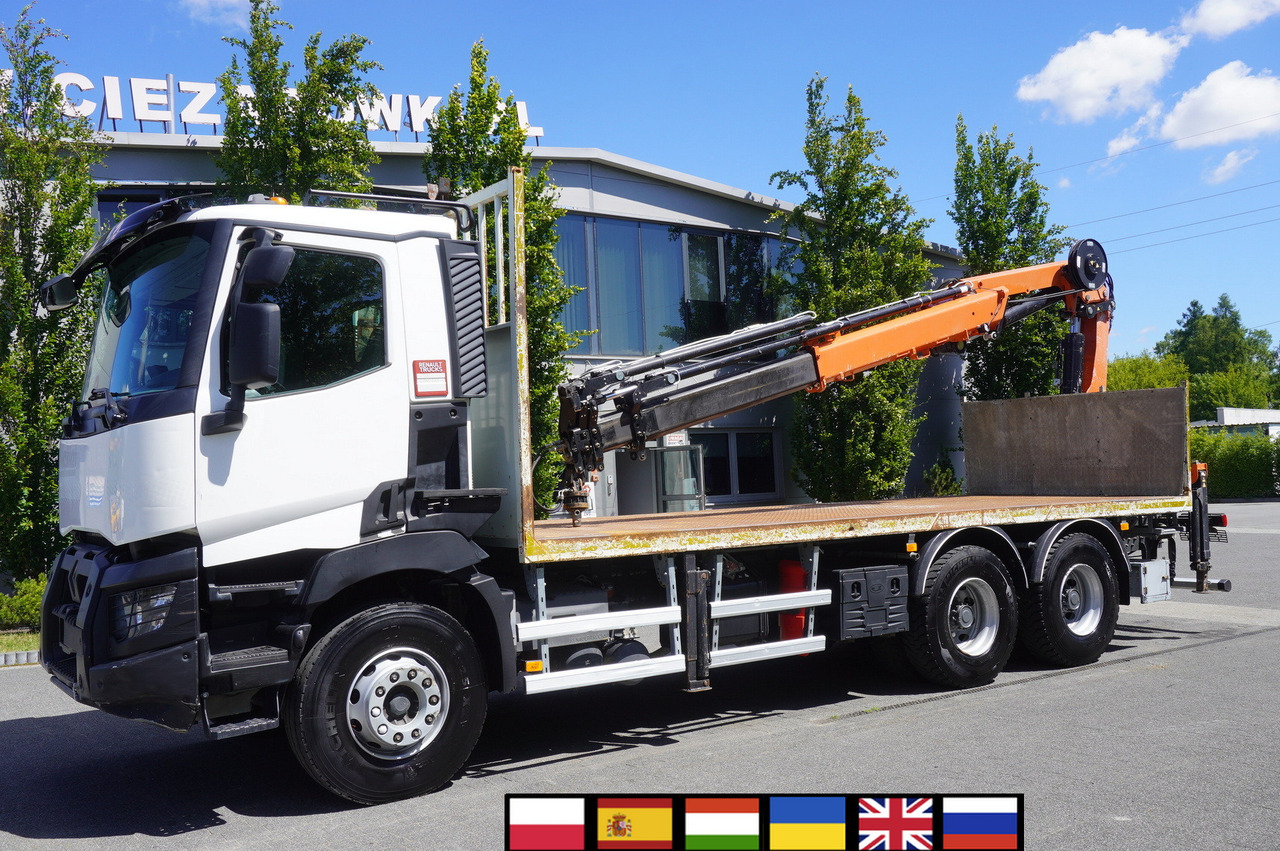 RENAULT C380 Comfort 6x4 / Atlas 6.1 T crane / range 12.3 m - Truk flatbed, Truk derek: gambar 1 RENAULT C380 Comfort 6x4 / Atlas 6.1 T crane / range 12.3 m - Truk flatbed, Truk derek: gambar 1