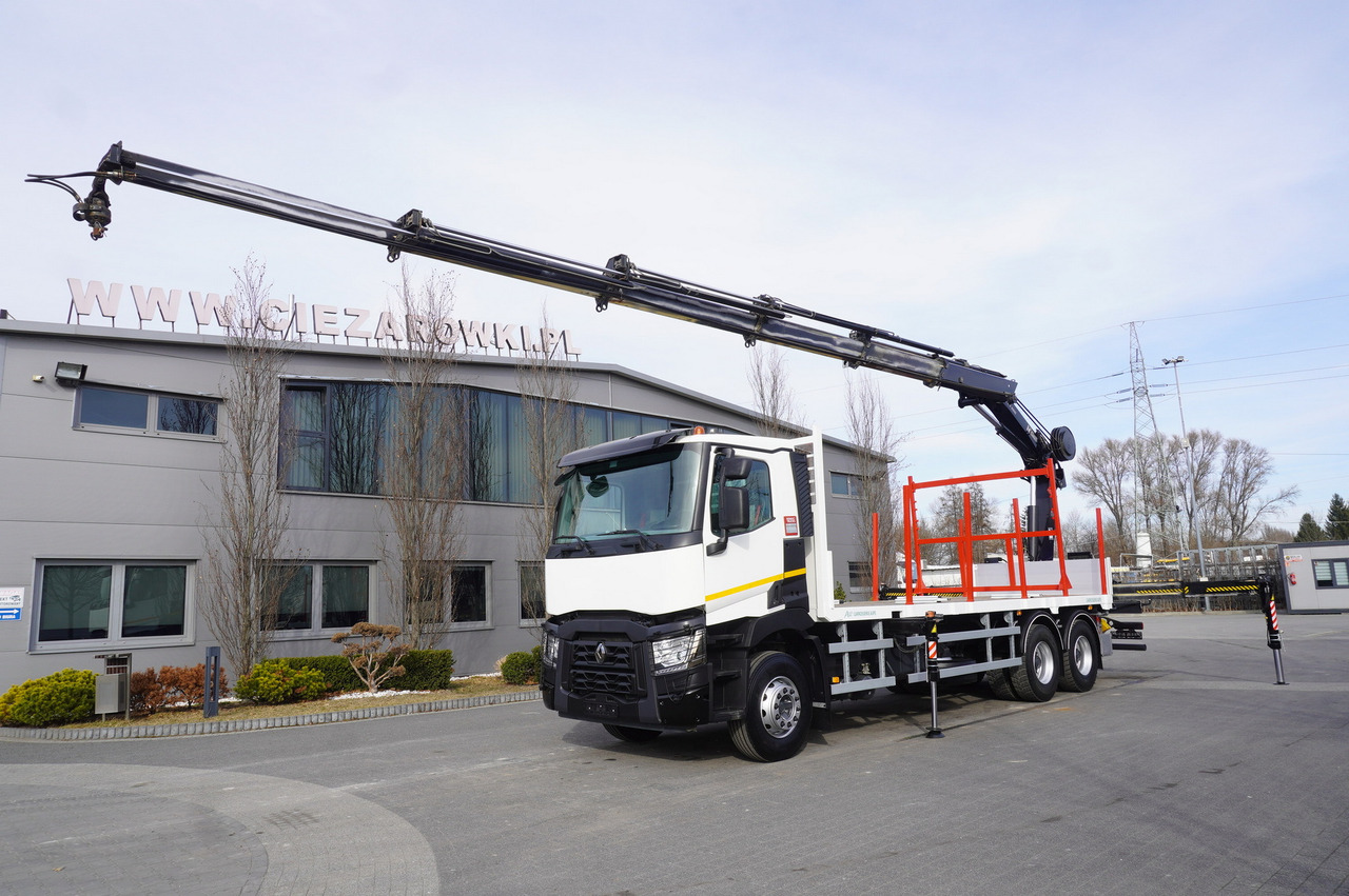 RENAULT C430 / HIAB 244 EP-5 HIDUO crane 8400 kg 15 m / Platform with stanchions - Truk derek: gambar 2 RENAULT C430 / HIAB 244 EP-5 HIDUO crane 8400 kg 15 m / Platform with stanchions - Truk derek: gambar 2