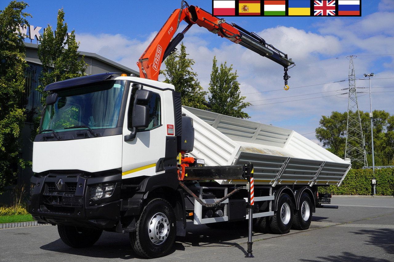 RENAULT K380 6×4 / FASSI F175 crane 7.85 t / 120 thousand km! / 2-sided tipper - Truk jungkit, Truk derek: gambar 1 RENAULT K380 6×4 / FASSI F175 crane 7.85 t / 120 thousand km! / 2-sided tipper - Truk jungkit, Truk derek: gambar 1