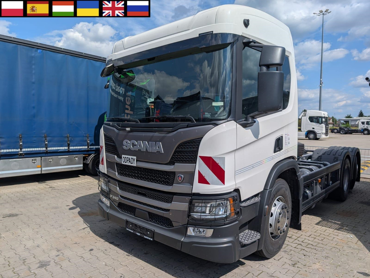 SCANIA P 340 B6x2*4NA / chassis frame / steering axle / CNG / large cab / 8 units - Truk sampah: gambar 1 SCANIA P 340 B6x2*4NA / chassis frame / steering axle / CNG / large cab / 8 units - Truk sampah: gambar 1