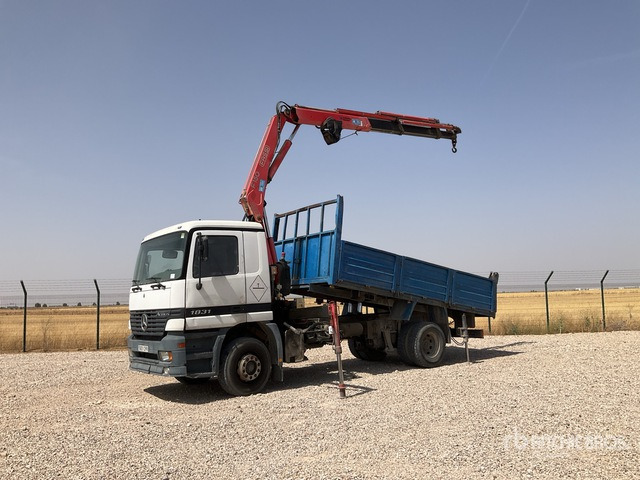 1999 Mercedes-Benz Actros 1831 LS Fassi F150 Articulated Boom on 4x2 Flatbed Truck with Crane - Mesin pemotong chopper/ Mulcher: gambar 1 1999 Mercedes-Benz Actros 1831 LS Fassi F150 Articulated Boom on 4x2 Flatbed Truck with Crane - Mesin pemotong chopper/ Mulcher: gambar 1