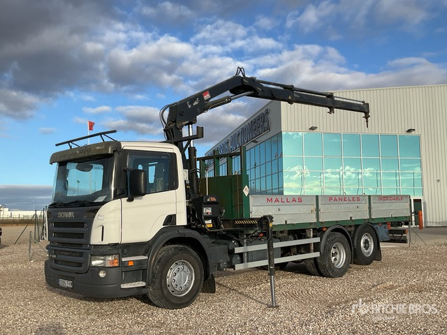 2007 Scania P340 2006 Hiab 144B-2 5 ton on 6x2 Flatbed Truck with Crane - Truk flatbed, Truk derek: gambar 2 2007 Scania P340 2006 Hiab 144B-2 5 ton on 6x2 Flatbed Truck with Crane - Truk flatbed, Truk derek: gambar 2