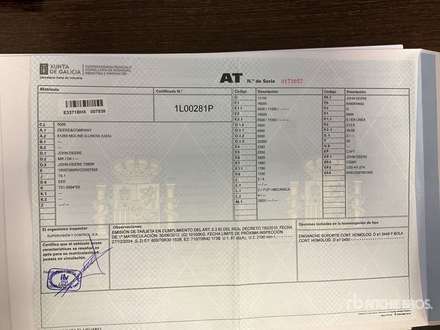 2012 John Deere 7260R 4WD Tractor - Traktor: gambar 2 2012 John Deere 7260R 4WD Tractor - Traktor: gambar 2