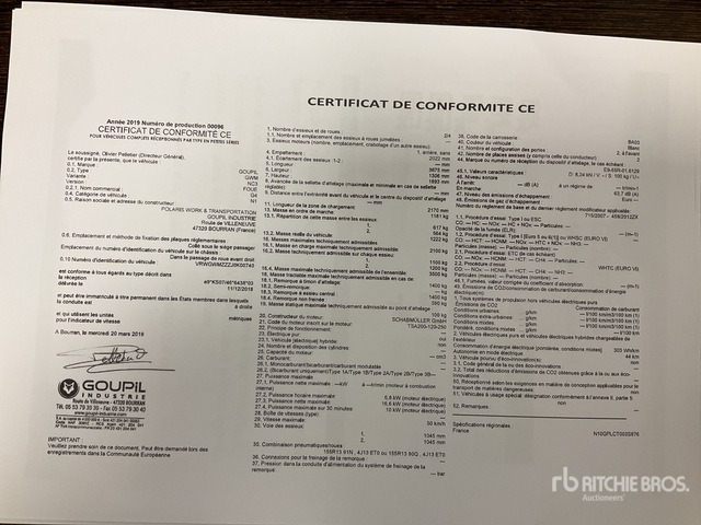 2019 Goupil G4M Electric Utility Vehicle - Kendaraan Kota/ Khusus: gambar 3 2019 Goupil G4M Electric Utility Vehicle - Kendaraan Kota/ Khusus: gambar 3