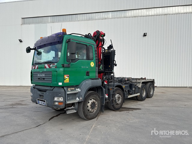 2006 MAN TGA 35.350 8x4 Camion Ampliroll Grue Palfi ... Roll-Off Truck - Hook lift, Truk derek: gambar 1 2006 MAN TGA 35.350 8x4 Camion Ampliroll Grue Palfi ... Roll-Off Truck - Hook lift, Truk derek: gambar 1