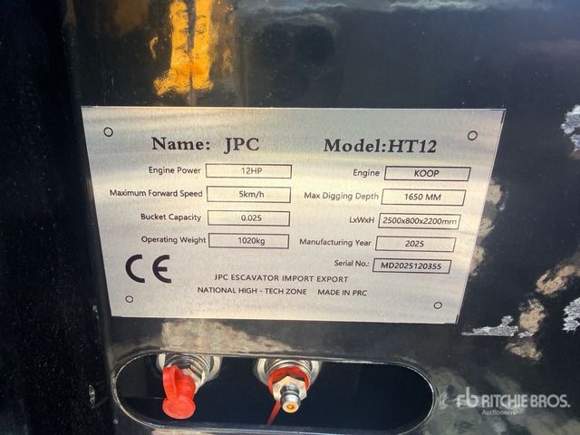 2025 JPC HT12 (Unused) Mini Excavator: <6.6t - Ekskavator mini: gambar 1 2025 JPC HT12 (Unused) Mini Excavator: <6.6t - Ekskavator mini: gambar 1
