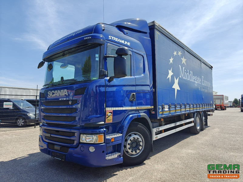 Scania G410 6x2/4 Streamline Euro6 - Retarder - Schuifzeilenbak 8.2M + Laadklep 1500kg - Smart Tacho V2 - Truk dengan terpal samping: gambar 1 Scania G410 6x2/4 Streamline Euro6 - Retarder - Schuifzeilenbak 8.2M + Laadklep 1500kg - Smart Tacho V2 - Truk dengan terpal samping: gambar 1