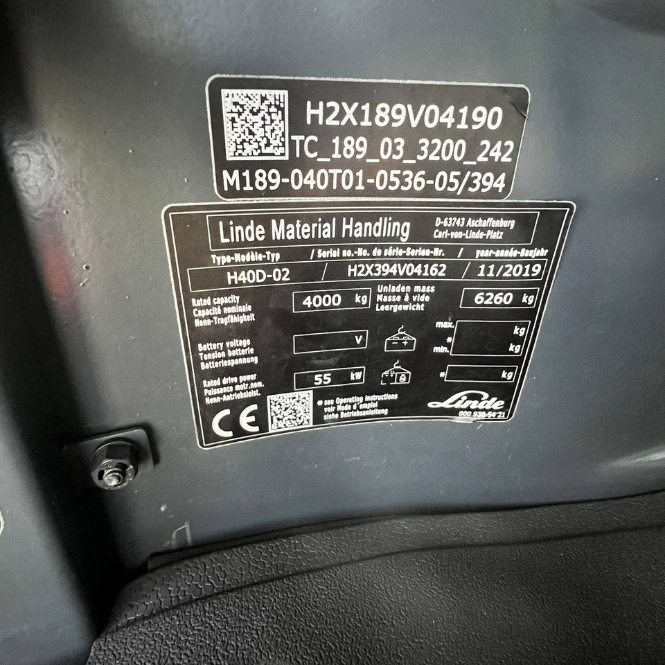 Forklift diesel Linde H40D (394-02) EVO: gambar 20 Forklift diesel Linde H40D (394-02) EVO: gambar 20