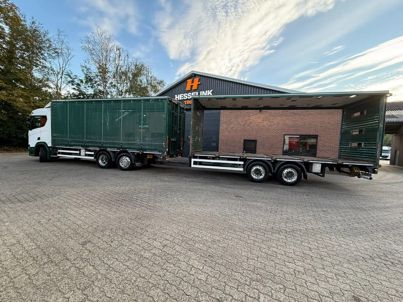 Truk dengan terpal samping Scania R500 NGS 6X2 Retarder Stuuras 551.670KM! Schuifzeilen Combi Hefdak: gambar 5