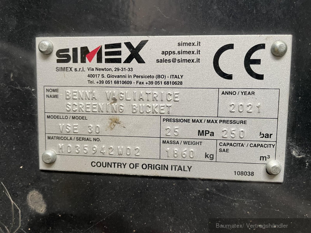 Simex VSE20 Sieblöffel/ neueste Generation!! - Menyortir ember untuk Peralatan konstruksi: gambar 4 Simex VSE20 Sieblöffel/ neueste Generation!! - Menyortir ember untuk Peralatan konstruksi: gambar 4