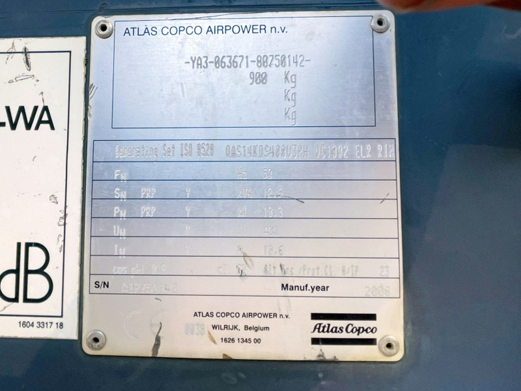 Atlas Copco QAS14 KDS (4064) - Genset: gambar 3 Atlas Copco QAS14 KDS (4064) - Genset: gambar 3