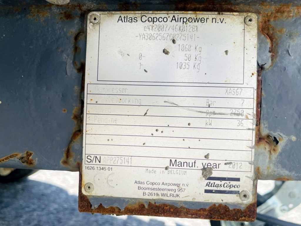 Atlas Copco XAS67 (4018) - Kompresor udara: gambar 3 Atlas Copco XAS67 (4018) - Kompresor udara: gambar 3