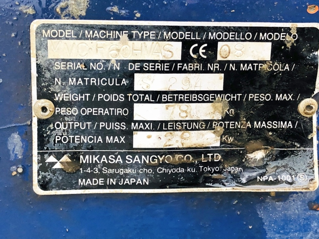 Diverses MIKASA MVCF60HVAS (3931) - Pelat getar: gambar 3 Diverses MIKASA MVCF60HVAS (3931) - Pelat getar: gambar 3