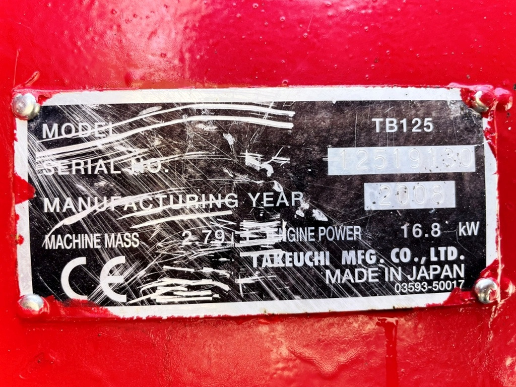 Takeuchi TB125 (4004) - Ekskavator mini: gambar 3 Takeuchi TB125 (4004) - Ekskavator mini: gambar 3