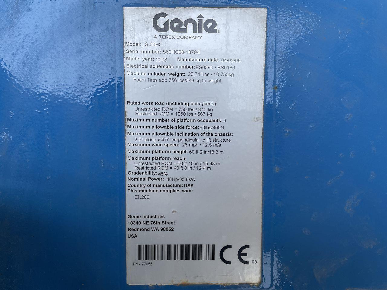 Boom teleskopik Genie S-60HC: gambar 10