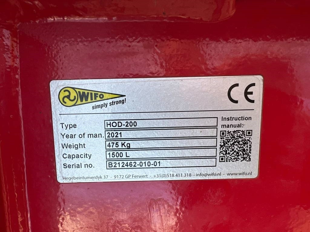 Wifo HOD-200 Schepbak - Ember loader untuk Peralatan pertanian: gambar 5 Wifo HOD-200 Schepbak - Ember loader untuk Peralatan pertanian: gambar 5