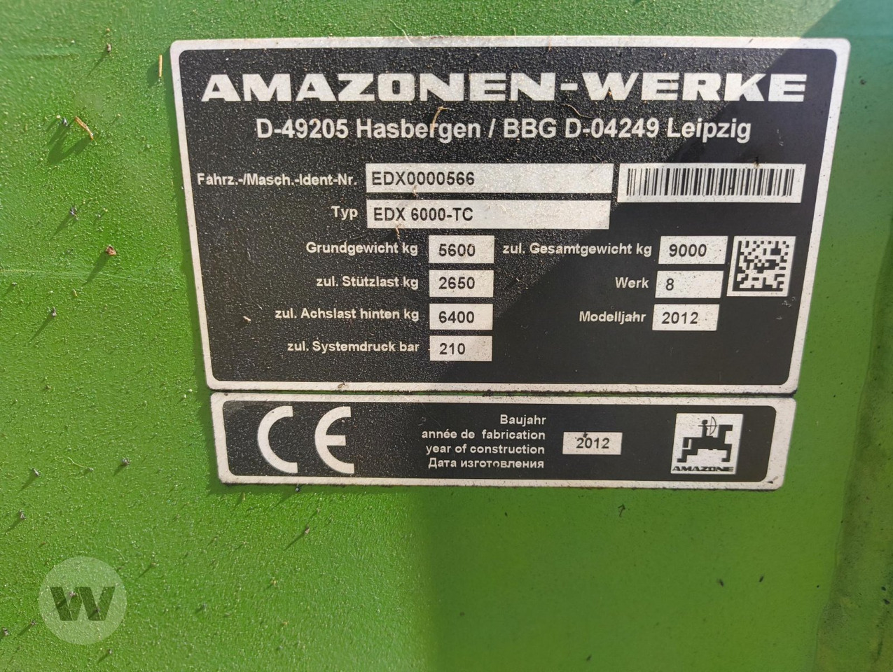 Amazone EDX 6000-TC - Bor benih: gambar 5 Amazone EDX 6000-TC - Bor benih: gambar 5