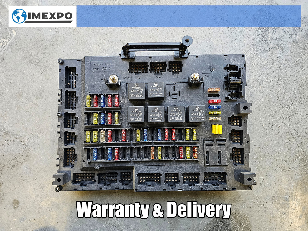 MERCEDES-BENZ ATEGO MP4 EURO 6 / SINGLE-SAM FUSE BLOCK / A0014463358 - ECU: gambar 1 MERCEDES-BENZ ATEGO MP4 EURO 6 / SINGLE-SAM FUSE BLOCK / A0014463358 - ECU: gambar 1