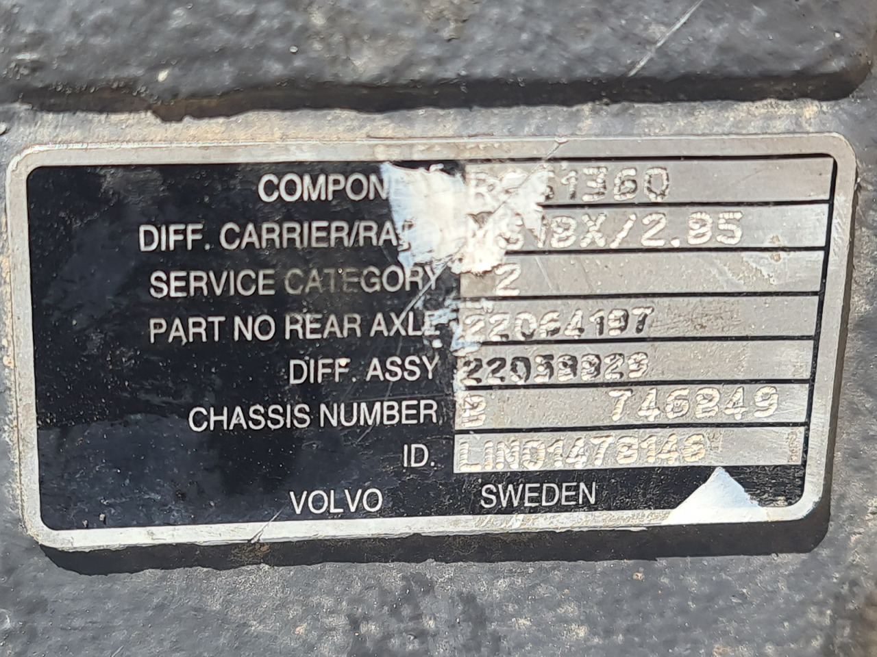 VOLVO DIFFERENTIAL DIFF / MS18X / RSS1360 / RATIO 2.85 37-13 / WORLDWIDE DELIVERY - As roda belakang: gambar 5 VOLVO DIFFERENTIAL DIFF / MS18X / RSS1360 / RATIO 2.85 37-13 / WORLDWIDE DELIVERY - As roda belakang: gambar 5