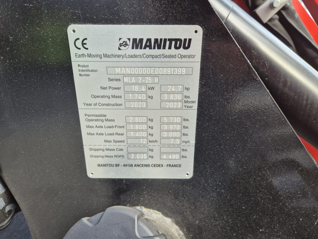 Pemuat ringkas MANITOU MLA 2-25H miniloader: gambar 10 Pemuat ringkas MANITOU MLA 2-25H miniloader: gambar 10