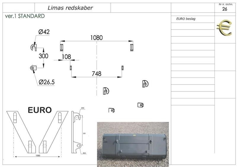 Limas Ny 1,5m Alm. skovl med Euro - Ember loader untuk Peralatan pertanian: gambar 2 Limas Ny 1,5m Alm. skovl med Euro - Ember loader untuk Peralatan pertanian: gambar 2