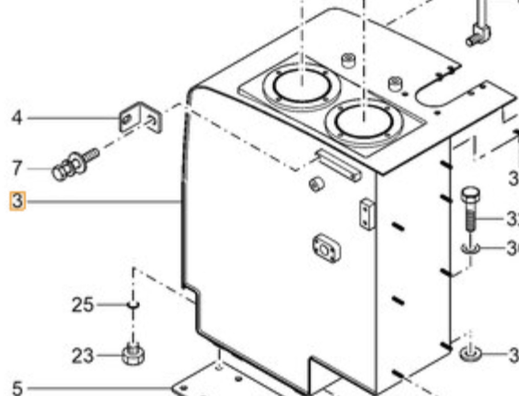 Case 3LM9-07010 - Tangki hidrolik untuk Peralatan konstruksi: gambar 1 Case 3LM9-07010 - Tangki hidrolik untuk Peralatan konstruksi: gambar 1