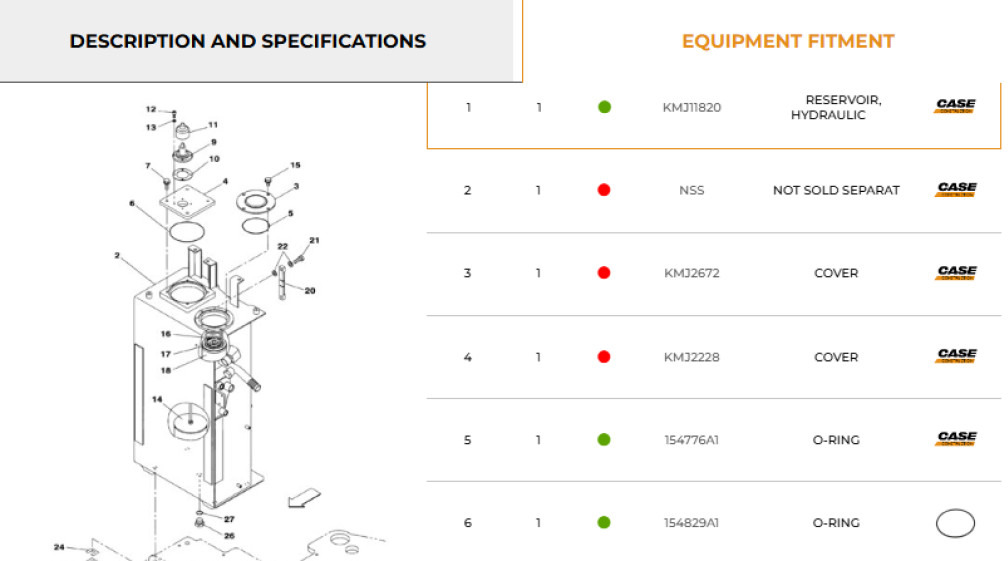 Case KMJ11820 - Tangki hidrolik untuk Peralatan konstruksi: gambar 1 Case KMJ11820 - Tangki hidrolik untuk Peralatan konstruksi: gambar 1