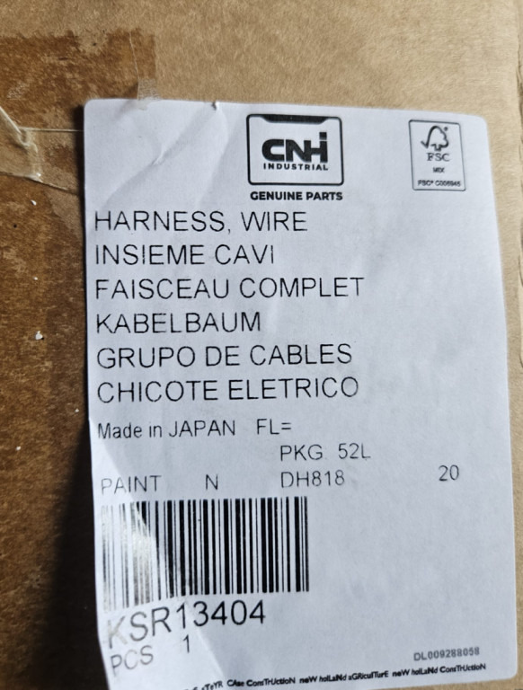 Case KSR13404 - KSR13401 - Kabel/ Kawat harness untuk Peralatan konstruksi: gambar 1 Case KSR13404 - KSR13401 - Kabel/ Kawat harness untuk Peralatan konstruksi: gambar 1