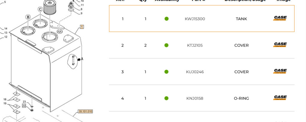 Case KWJ15300 - Tangki hidrolik untuk Peralatan konstruksi: gambar 1 Case KWJ15300 - Tangki hidrolik untuk Peralatan konstruksi: gambar 1