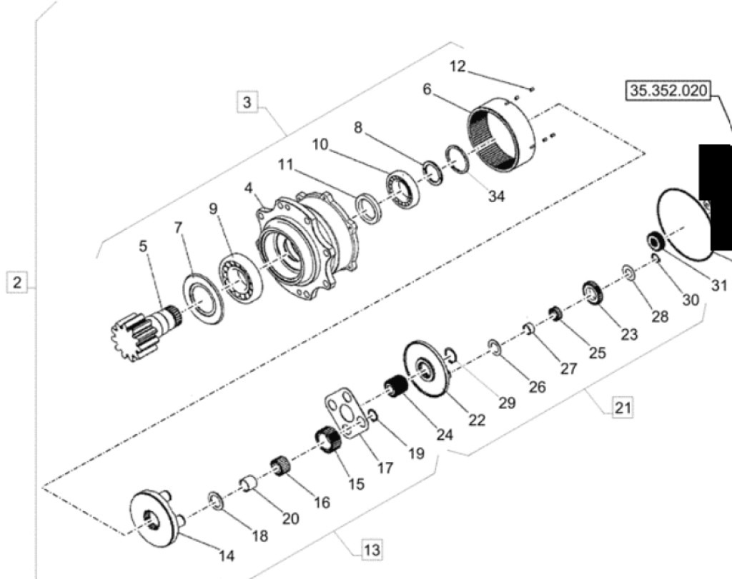 Case XJDK-00162 - Gearbox untuk Peralatan konstruksi: gambar 1 Case XJDK-00162 - Gearbox untuk Peralatan konstruksi: gambar 1