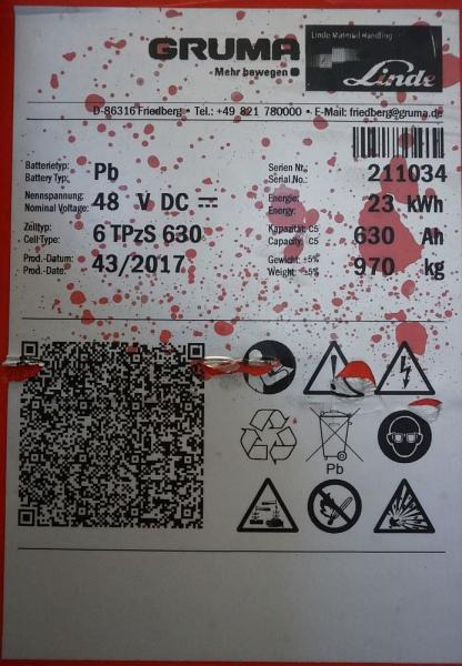 GRUMA 48 Volt 6 PzS 630 Ah - Baterai: gambar 5 GRUMA 48 Volt 6 PzS 630 Ah - Baterai: gambar 5