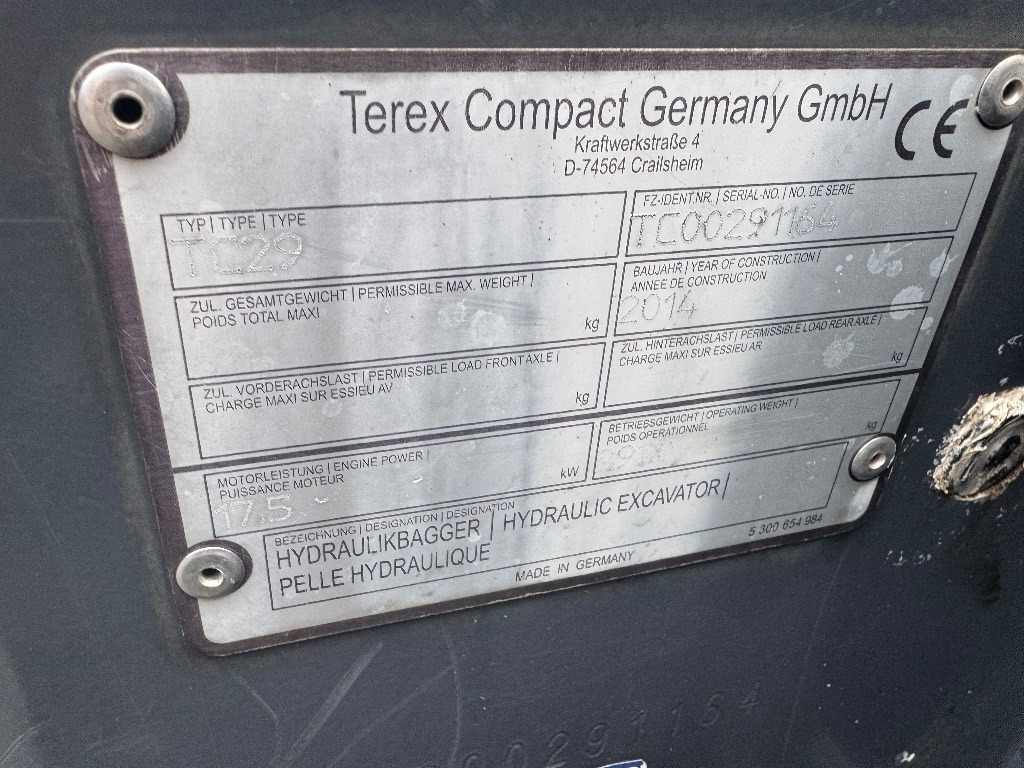 Terex TC 29 - Ekskavator mini: gambar 5 Terex TC 29 - Ekskavator mini: gambar 5