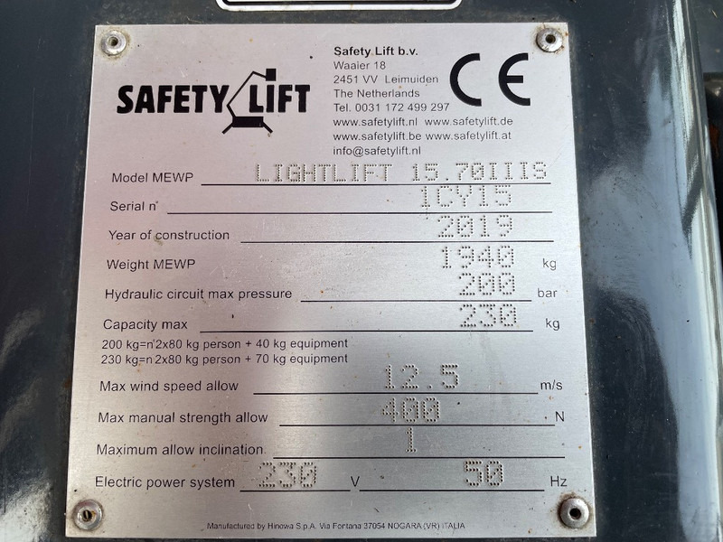 Hinowa Lightlift 15.70 - Boom artikulasi, Spider lift: gambar 3 Hinowa Lightlift 15.70 - Boom artikulasi, Spider lift: gambar 3