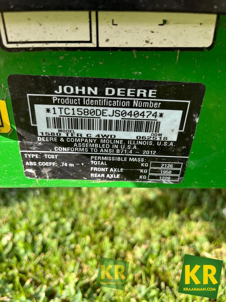 John Deere 1580 - Mesin pemotong rumput: gambar 3 John Deere 1580 - Mesin pemotong rumput: gambar 3