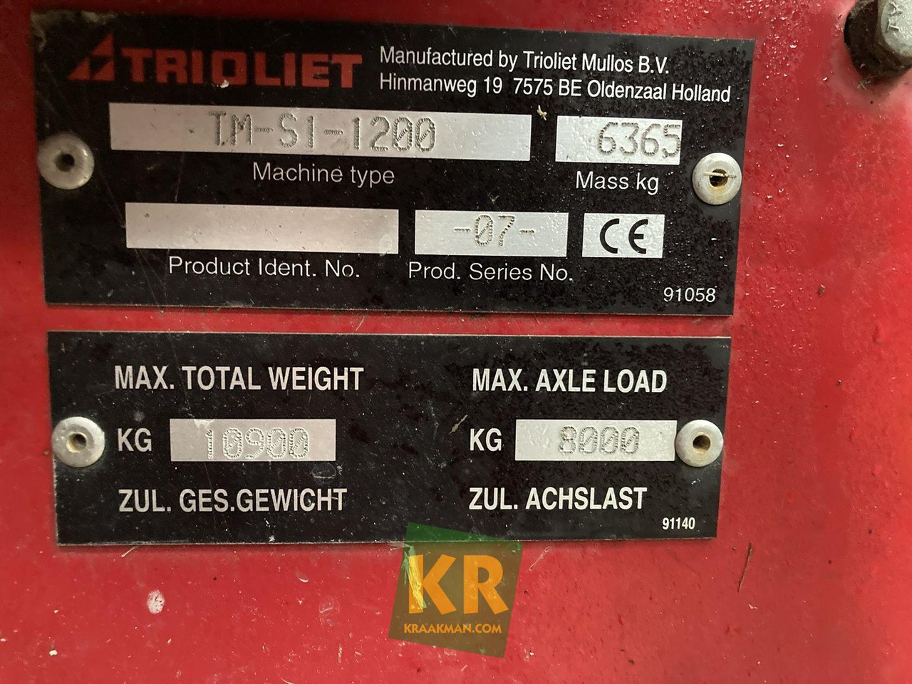 Mixer-pengumpan TRIOMIX S1 1200 Trioliet: gambar 12