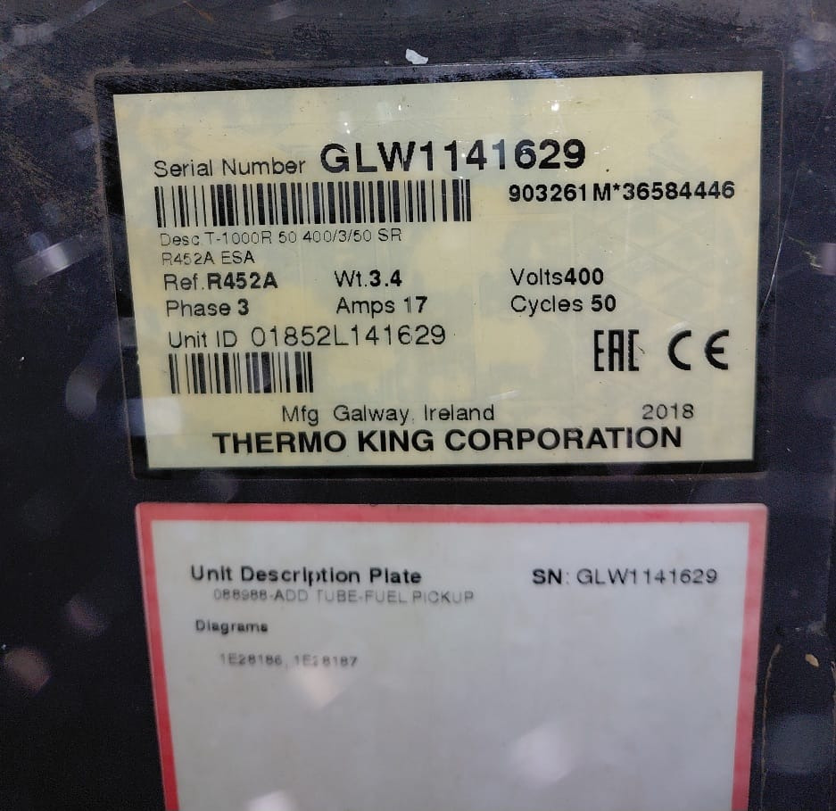 Thermo King T-1000 R S/N : GLW1141629 - Unit kulkas: gambar 2 Thermo King T-1000 R S/N : GLW1141629 - Unit kulkas: gambar 2