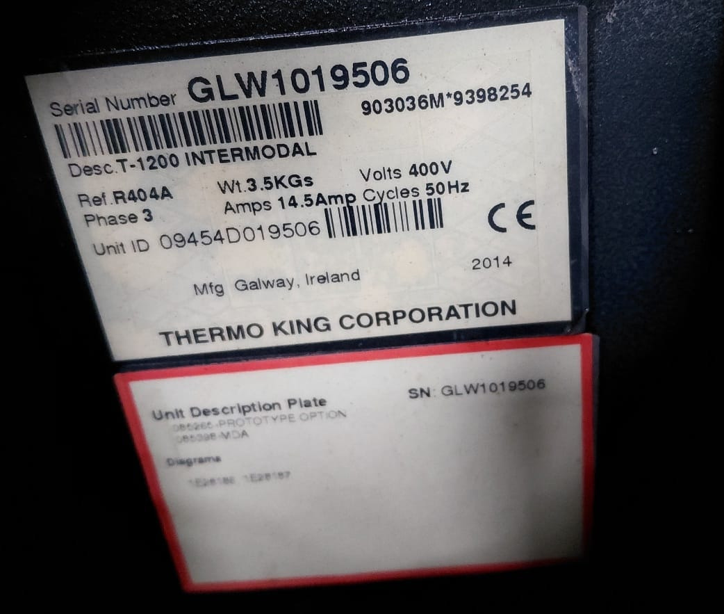Thermo King T-1200 S/N : GLW1019506 - Unit kulkas: gambar 2 Thermo King T-1200 S/N : GLW1019506 - Unit kulkas: gambar 2