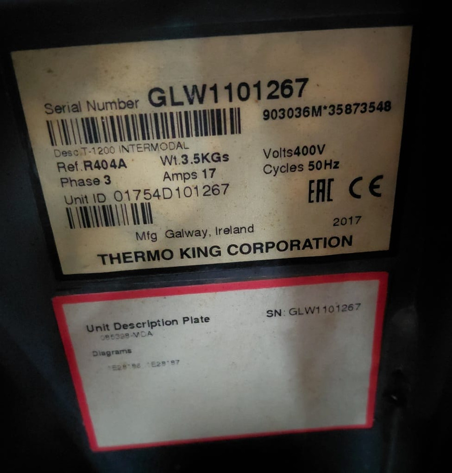 Thermo King T-1200 S/N : GLW1101267 - Unit kulkas: gambar 2 Thermo King T-1200 S/N : GLW1101267 - Unit kulkas: gambar 2