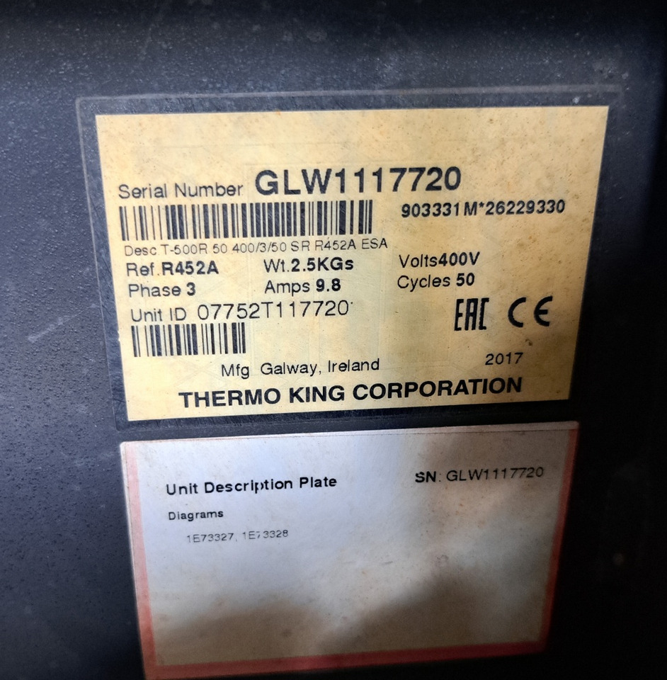 Thermo King T-500 S/N : GLW1117720 - Unit kulkas: gambar 2 Thermo King T-500 S/N : GLW1117720 - Unit kulkas: gambar 2